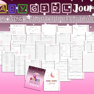 Baby Girl Planner Printable Digital Download Baby Book Memories Planner Baby First Year Planner Classic Happy PDF Inserts A4 A5 Letter Half