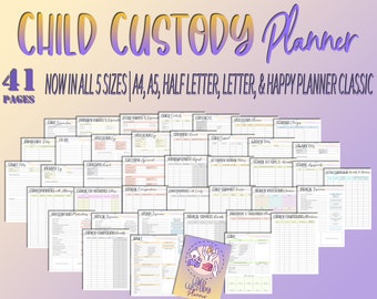 Child Custody Planner Child Sharing Divorce Child Support Court Appoint Coparenting Counseling Visitation Journal Printable Digital Download