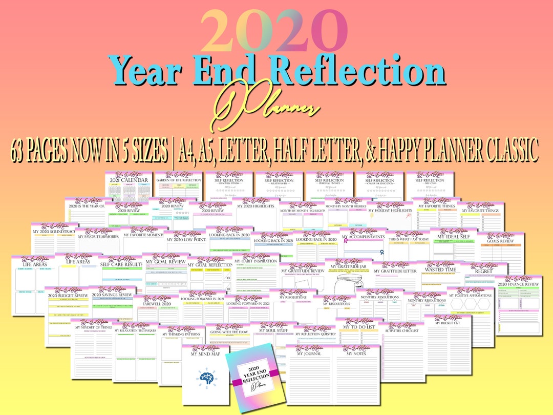 Year in Review Planner Year at a Glance Calendar Printable - Etsy