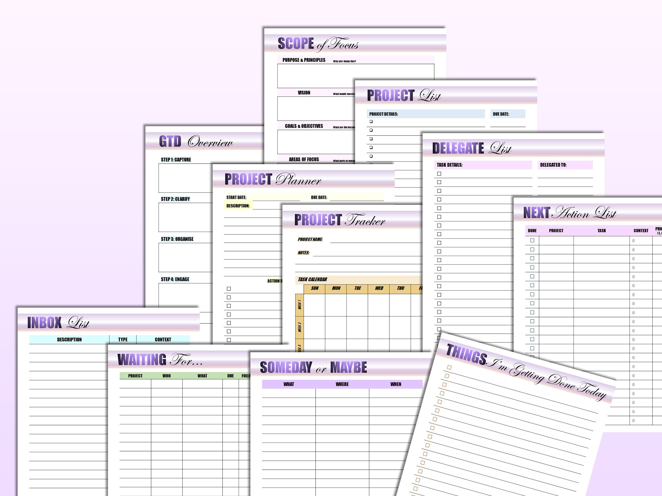 Getting Things Done Planner GTD Daily Tasks Manager Etsy