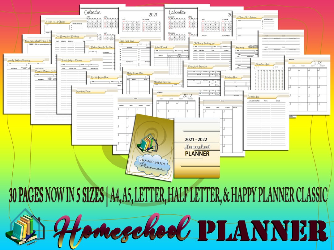 Homeschool Planner Printable Homeschool Digital Download Lessons ...