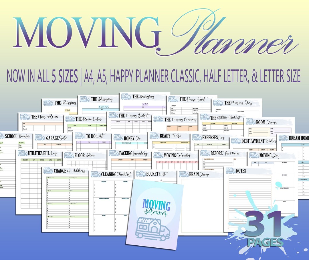 Moving Planner Relocation Checklist Home Moving Guide Property ...