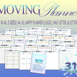 Moving Planner Relocation Checklist Home Moving Guide Property Printable New Home Project Binder Classic Happy PDF Inserts A4 A5 Letter