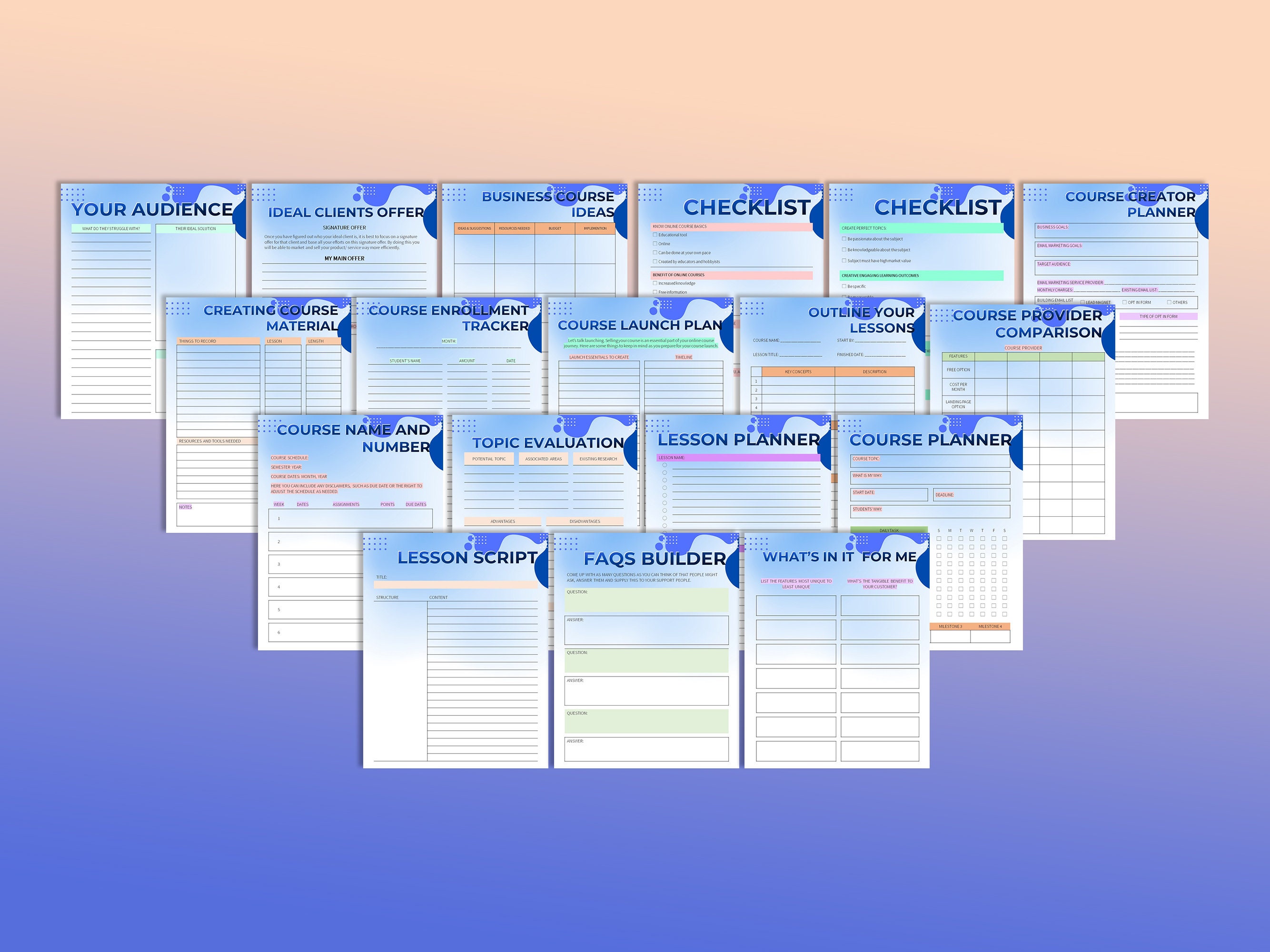 Online Course Creation Planner Printable Course Creator - Etsy