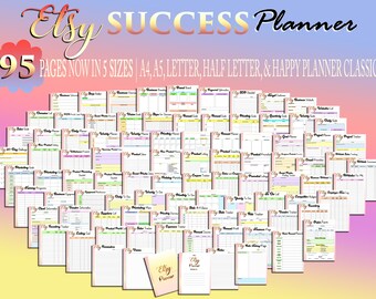 Ultimate Etsy Success Planner Printable Etsy Shop Business Planner Digital Download Etsy Seller Classic Happy PDF Inserts A4 A5 Letter Half