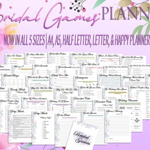 Brautparty Spiele Planer Bundle Printable Hochzeit Floral Digital Download Hochzeit Binder Kit Classic Happy PDF Einsätze A4 A5 Letter Half
