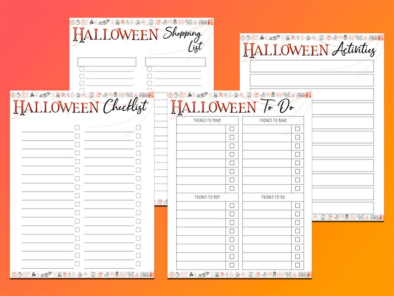 Halloween Planner Printable Holiday Planner Digital Download Gift Menu ...