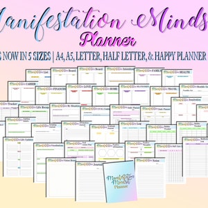 Manifestation Journal Intentions Planner Printable Law of Attraction Digital Download Classic Happy PDF Inserts A4 A5 Letter