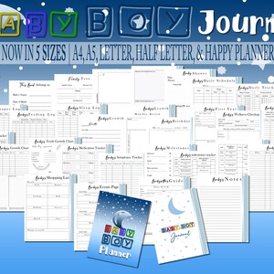 Baby Boy Planner Descarga digital imprimible Baby Book Memories Planner Baby First Year Planner Classic Happy PDF Inserts A4 A5 Letter Half