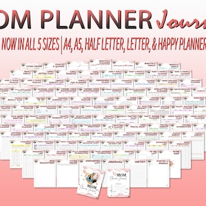 Mom Planner Journal Printable Mother Mother&#39;s Day Home Management Digital Download Baby Planner Household Mommy Classic Happy PDF