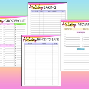 Weihnachts Planer Printable Holiday Planner Digital Download Geschenk Budget Xmas Decor Classic Happy PDF Einsätze A4 A5 Letter Half Bild 4