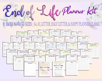 End of Life Planner Printable Final Preparations Emergency Funeral Death Estate Planning Will Information When I Die Final Wishes Digital