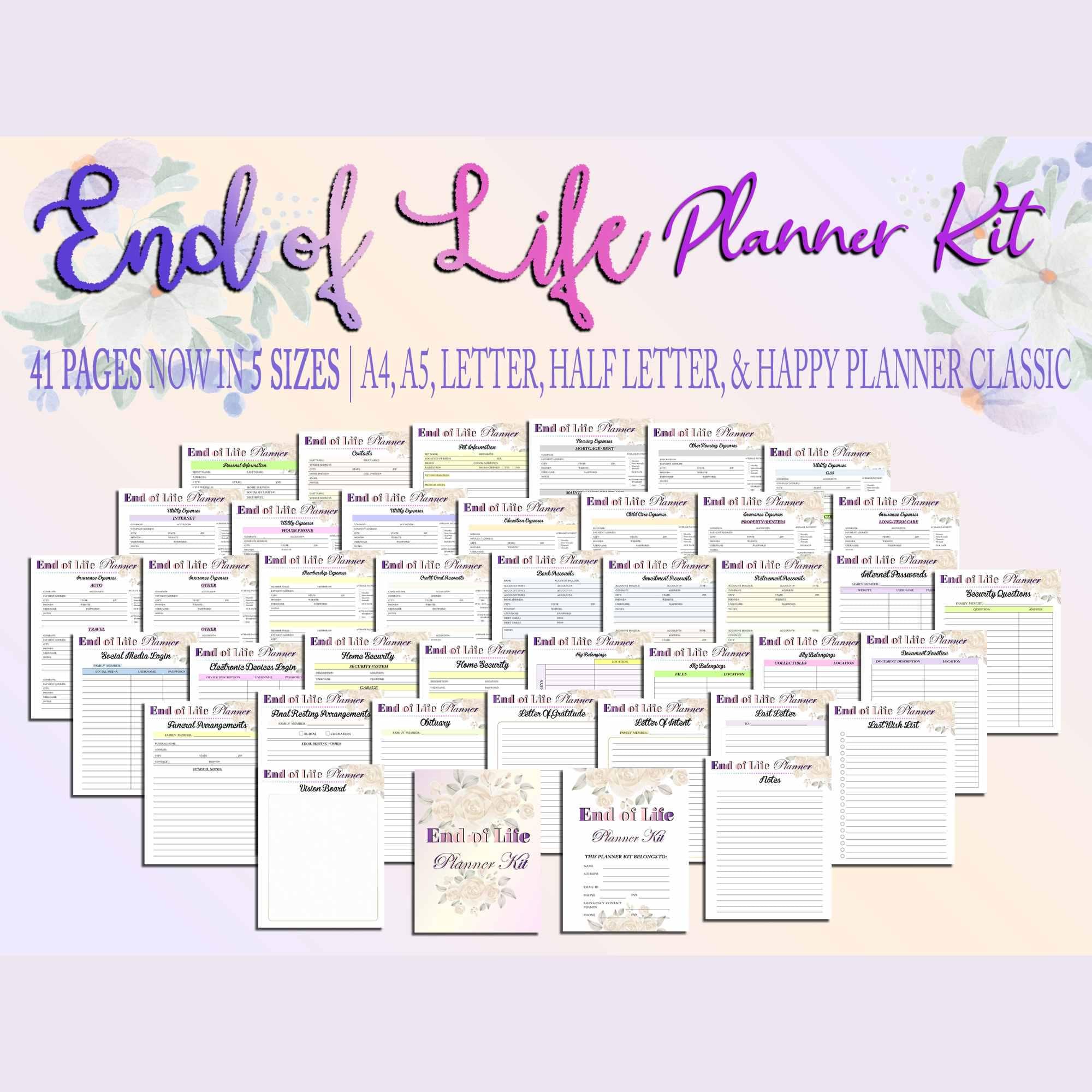 End of Life Planner Printable Final Preparations Emergency Funeral ...