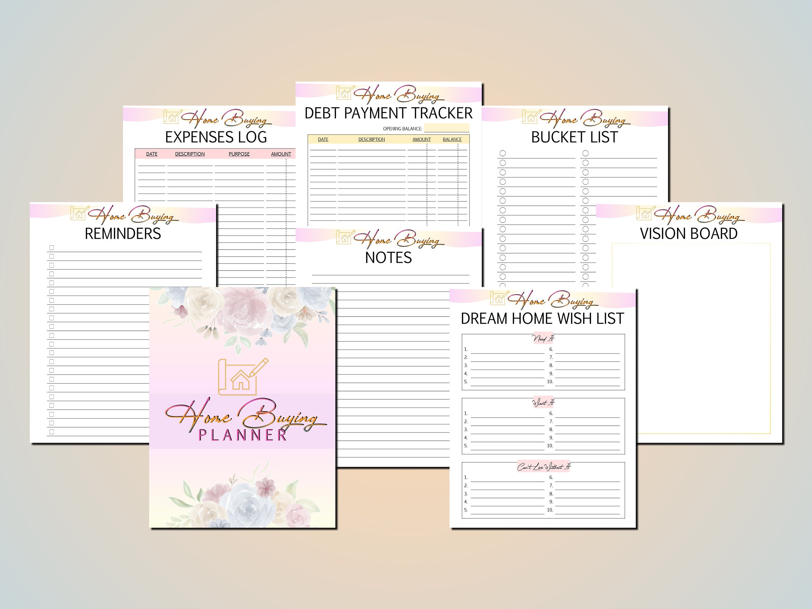 House Hunting Planner Home Buying Checklist Property Printable Project ...