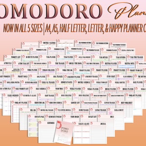 Pomodoro Planer Produktivität druckbare Lernsitzung Zeiterfassung Aufgabenplaner TimeBoxing Digitaler Download Projektplaner To Do List