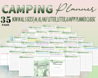 Camping Planner Travel Journal Vacation Girls Camp Boys Camp Summer Campout Printable Digital Download Travel Budget Trip Planner Classic