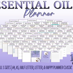 Essential Oils Planner Self Care Journal Printable Mental Health Digital Mindfulness Benefits Young Living Aromatherapy Anxiety Relax Recipe