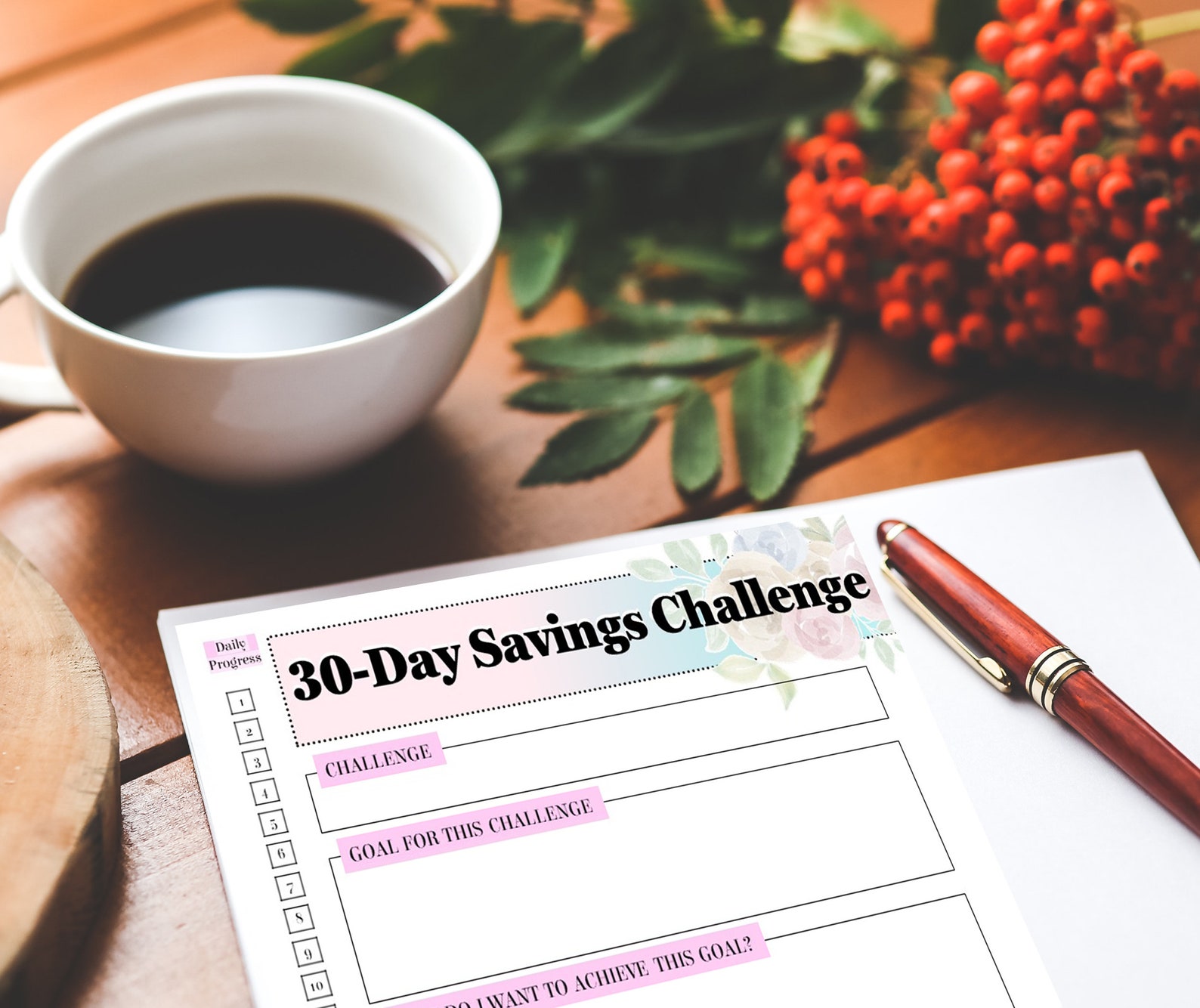 30 Day Savings Challenge Planner Printable Finance Digital Download ...