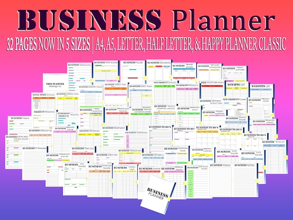 Etsy Shop Business Planner Printable Etsy Shop Planner Digital Download Etsy Seller Planner Classic Happy PDF Inserts A4 A5 Letter Half