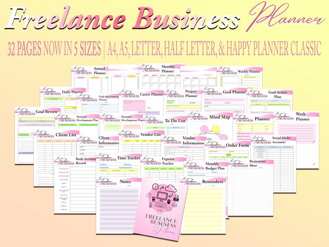 Freelance Business Planner Printable Solopreneur Digital Download Work ... Freelance Business Planner Printable Solopreneur Digital Download Work ...