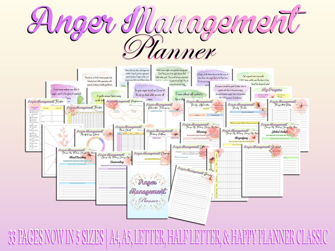 Anger Management Journal Counseling Therapy Planner Printable Mental ...