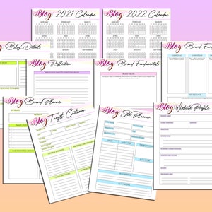 Ultimate Blog Planner Blog Post Printable Influencer Website Digital Download Brand Planner Classic Happy PDF Inserts A4 A5 Letter Half image 10