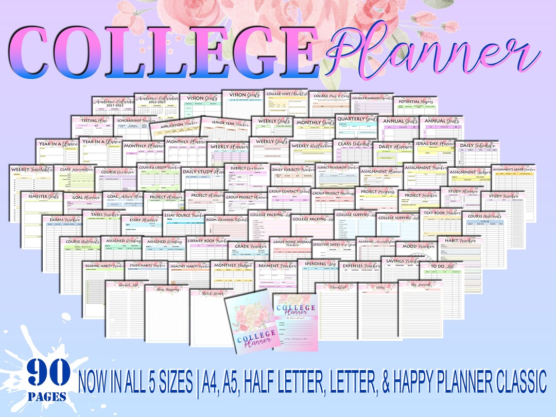 College Planner Printable Planning Visit Student Digital Download Girls ...