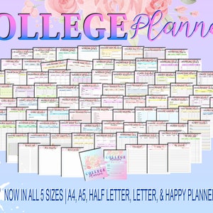 College Planner Printable Planning Visit Student Digital Download Girls Courses Applications Studies Graduation Physical Academic Online