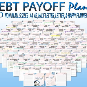 Rastreador de pago de deuda Planificador gratuito de deuda Deuda Bola de nieve Tarjeta de crédito Deuda Estudiante Finanzas imprimibles Descarga digital Bill Ahorre dinero Dave Ramsey