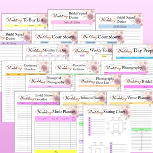 Wedding Planner Printable Wedding Organizer Digital Download Wedding Binder Kit Classic Happy ...