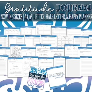 Dankbarkeit Journal Printable Grateful Journal Mindfulness Digital Download Positivity Journal Classic Happy PDF Inserts A4 A5 Letter Half
