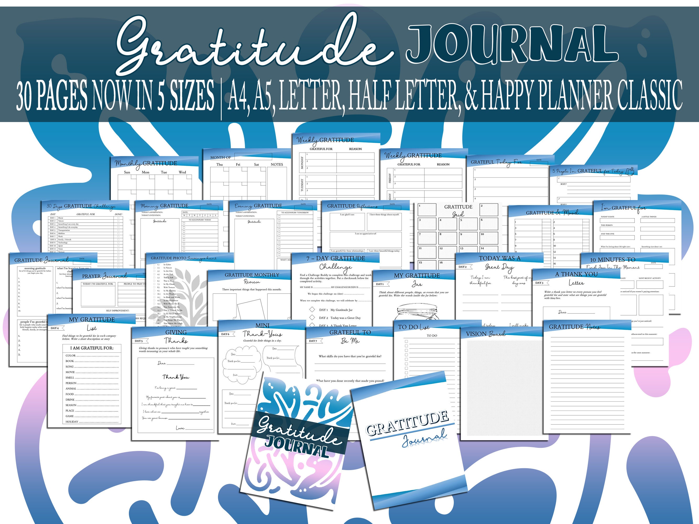 Gratitude Journal PDF Grateful Printable Journal Page Mindfulness