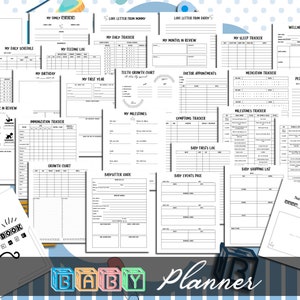 Baby Planner Printable Feed Digital Download Baby Book Memories Planner Baby First Year Planner Classic Happy PDF Inserts A4 A5 Letter Half