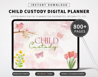 Child Custody DIGITAL Planner Goodnotes Divorce Child Support sharing IPAD Tablet Hyperlinked Court Appoint Coparent Counseling Visitation