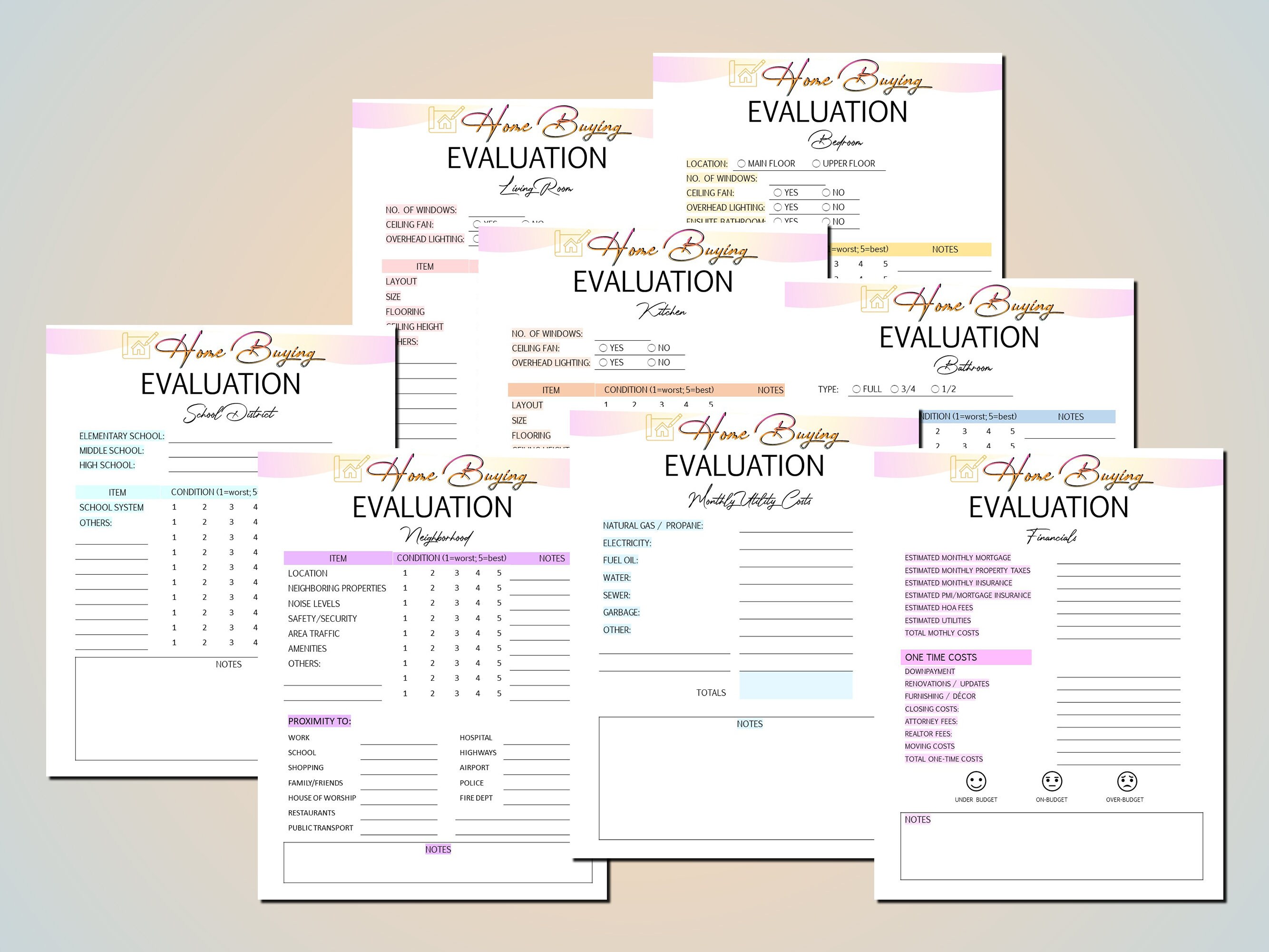 House Hunting Planner Home Buying Checklist Property Printable Project ...