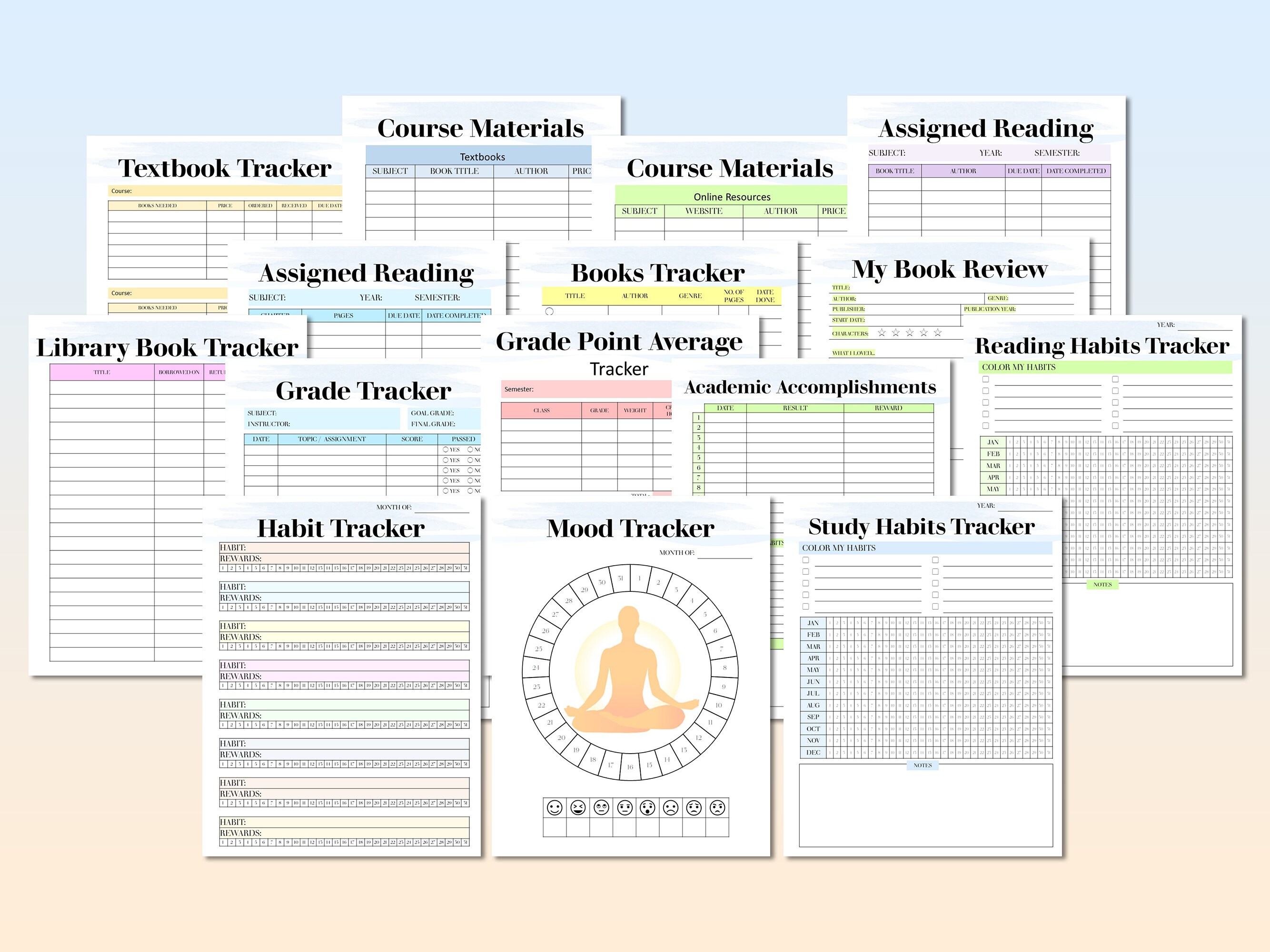 Student Planner Printable School Digital Download Lessons Student ...