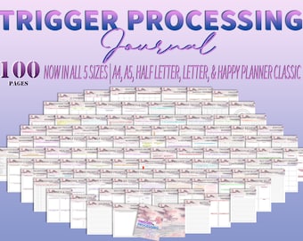Trigger Processing Trauma Journal Grief Thought Therapy Self Care Mood Tracker Planner Depression Printable Mental Health Breakdown Emotion