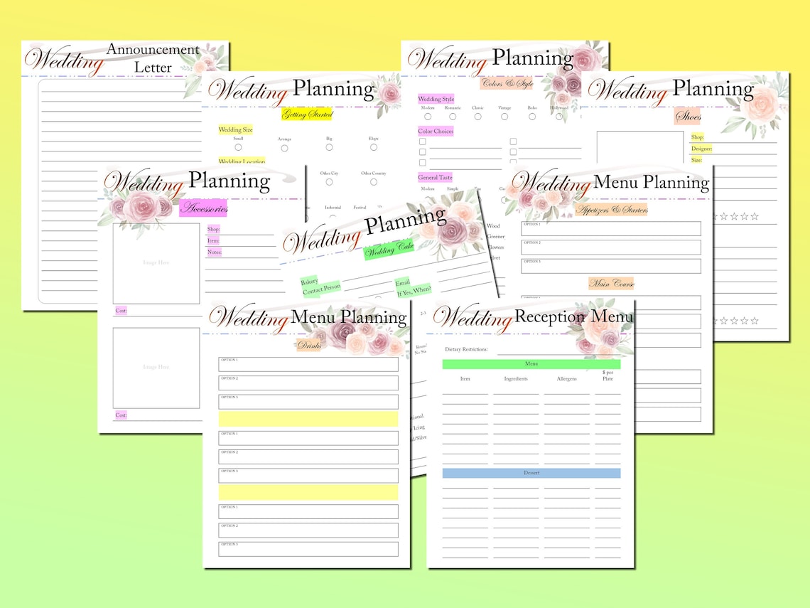 Wedding Planner Printable Wedding Organizer Digital Download | Etsy