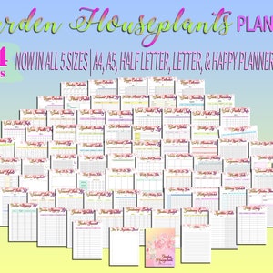 Puede incluir: Un planificador imprimible para plantas de interior de jard&iacute;n con 84 p&aacute;ginas. El planificador est&aacute; disponible en cinco tama&ntilde;os: A4, A5, media carta, carta y Happy Planner Classic. El planificador incluye p&aacute;ginas para calendarios mensuales, perfiles de plantas, inicio de semillas, etc.