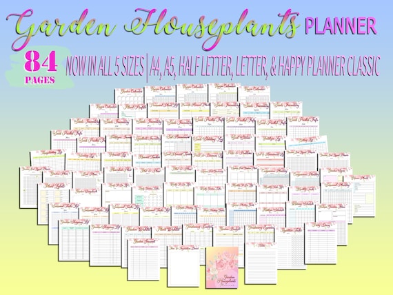 Printable Garden Planner Gardening Journal Houseplants Seeds Organizer Checklist Binder Template Calendar Digital Download Classic