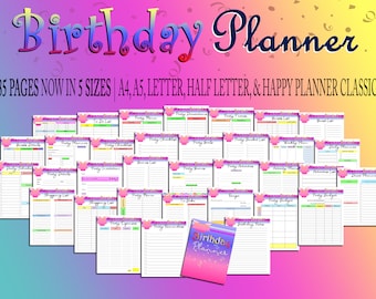 Birthday Party Planner Printable Menu Games Activities Digital Download Budget To Do List Checklist Classic Happy PDF Inserts A4 A5 Letter