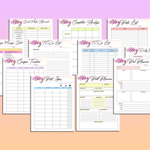 Ultimate Blog Planner Blog Post Printable Influencer Website Digital Download Brand Planner Classic Happy PDF Inserts A4 A5 Letter Half image 9