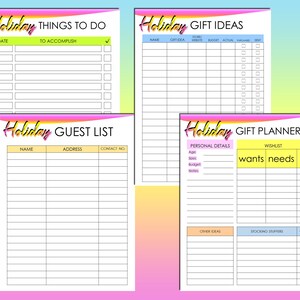 Weihnachts Planer Printable Holiday Planner Digital Download Geschenk Budget Xmas Decor Classic Happy PDF Einsätze A4 A5 Letter Half Bild 8