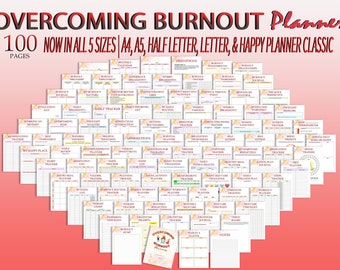 Overcoming Burnout Tracker processing Anxiety Journal Self Care Therapy Planner Printable Mental Health Digital Depression Social Counseling