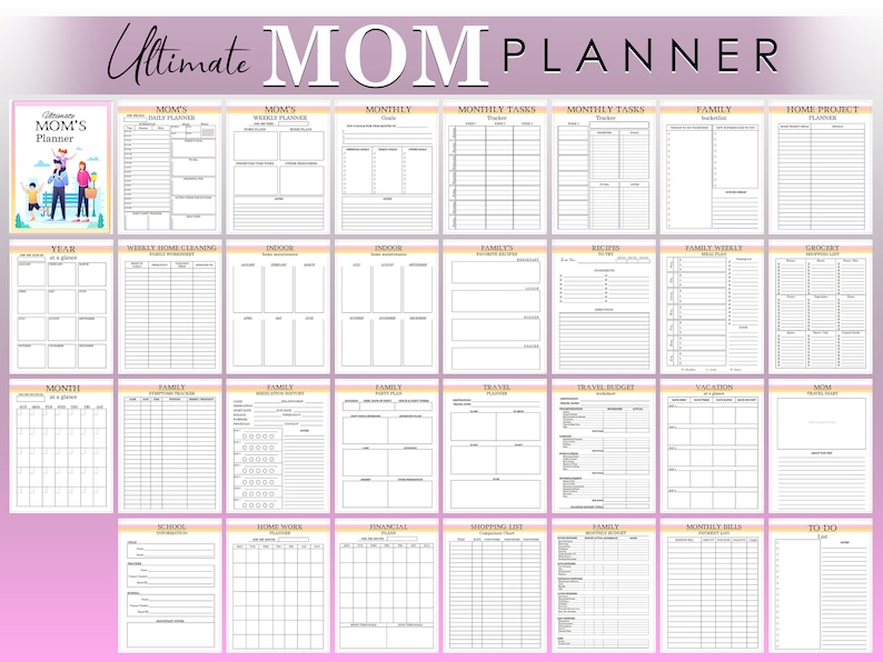 Ultimate Mom Planner Printable Home Digital Download Baby Etsy