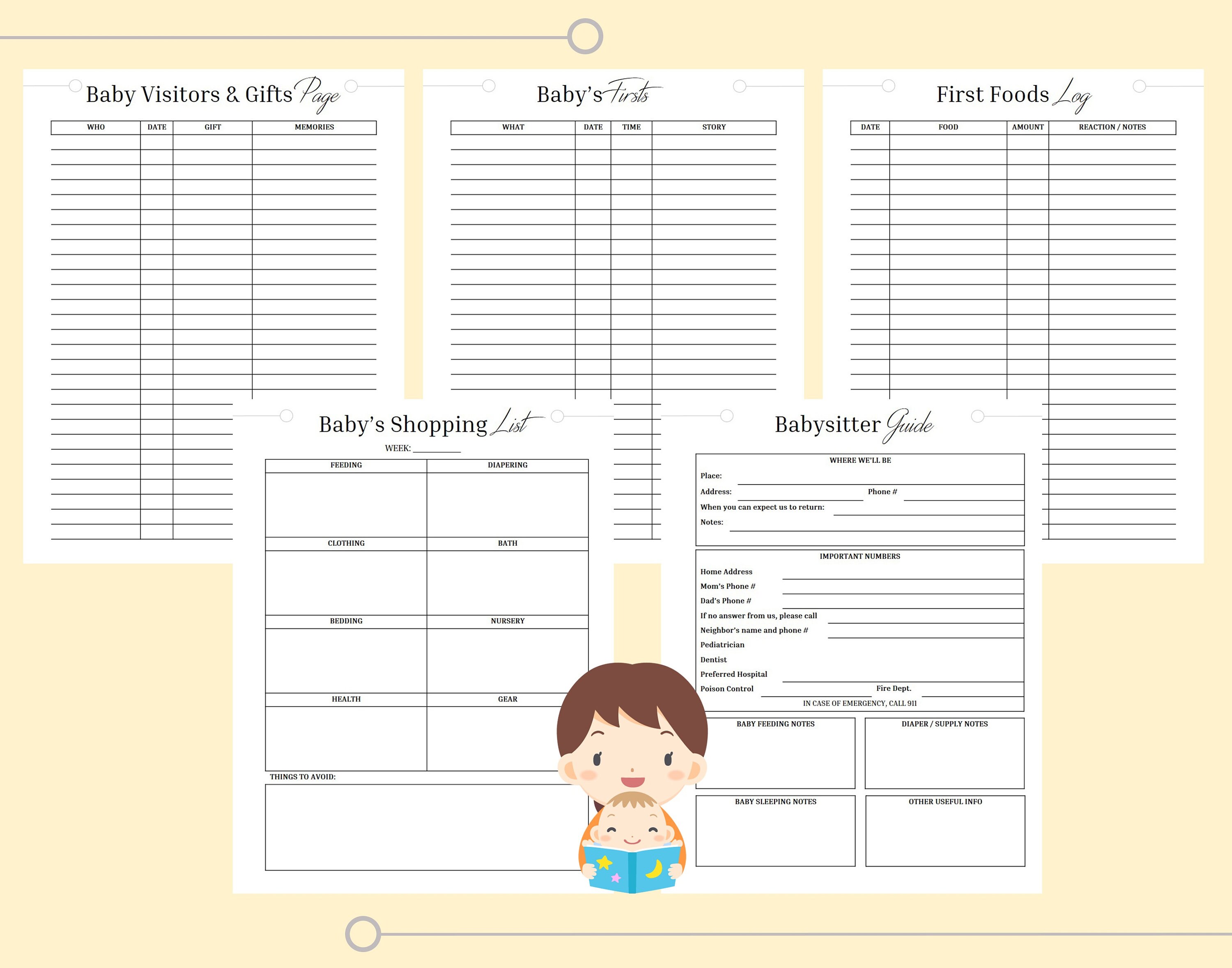 Newborn Baby Planner Digital Download Baby Book Memories | Etsy