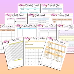 Ultimate Blog Planner Blog Post Printable Influencer Website Digital Download Brand Planner Classic Happy PDF Inserts A4 A5 Letter Half image 5