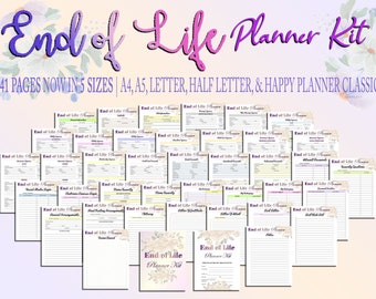 End of Life Planner Printable Final Preparations Emergency Funeral Death Estate Planning Will Information When I Die Final Wishes Digital