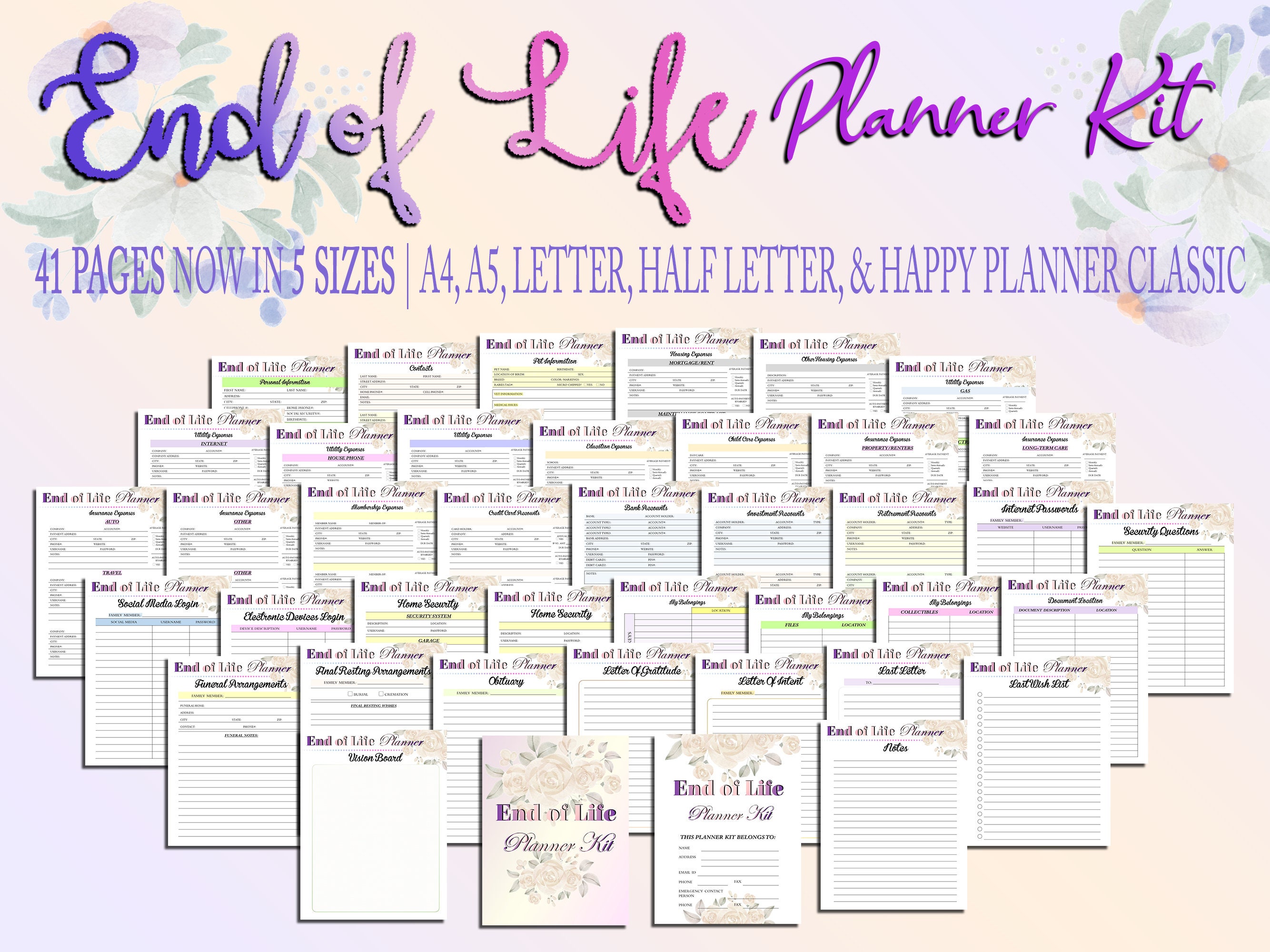 Free Printable EndOfLife Planner Free Printable EndOfLife Planner