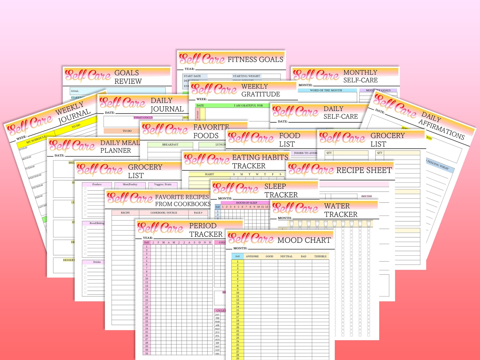 Self Care Journal Life Planner Printable Mental Health Digital Etsy